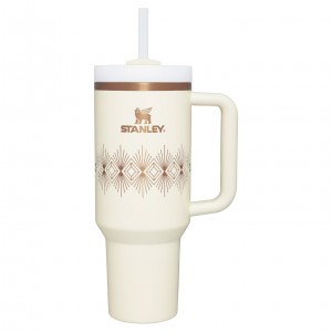 Stanley Deco Collection Quencher H2.0 FlowState™ Tumbler | 40 OZ Creme | HXVKZ-5463
