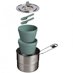 Stanley The Wildfare Go Two Bowl Cookset | 8-piece set | 1.25 QT Shale + Charcoal | LOKDE-7069