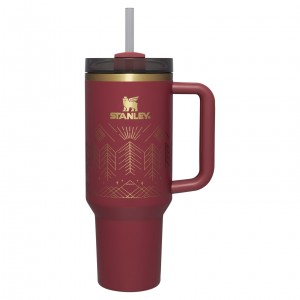 Stanley Winterscape Quencher H2.0 FlowState™ Tumbler | 40 OZ Cranberry Winterscape | OGUAI-9154